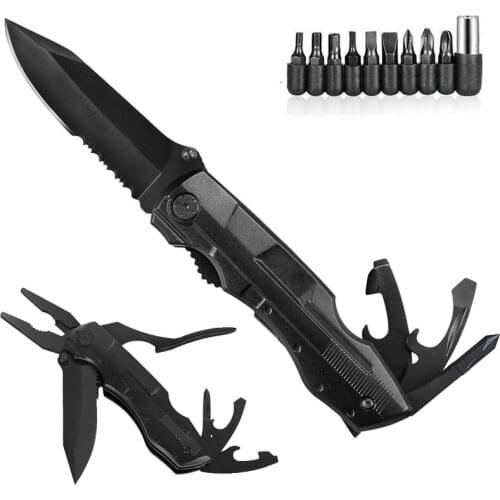 Tactical Knife Multi Tool pocket Folding Knife with Pliers Bottle Opener Screwdrivers Great For Survival Camping Hiking Hunting
