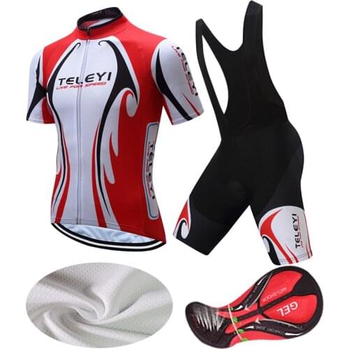 Lycra Bike Clothing Men BIB Gel Shorts 2021 Summer Cycling Jersey Set Sport Suit Male Bicycle Clothes MTB Uniform Pro Team Kit