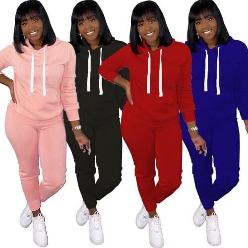 Womens Lettered Print Pullover Hoodie Sweatsuit Women Outfits Soild Hoodies And Pants Two Piece Set Female Tracksuit