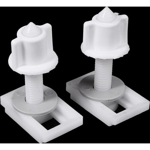 1 Pair White Toilet Seat Screws Toilet Seat Hinge Bolts Replacement Screws Fixing Fitting Kit Repair Tool 6.4 x 0.9cm