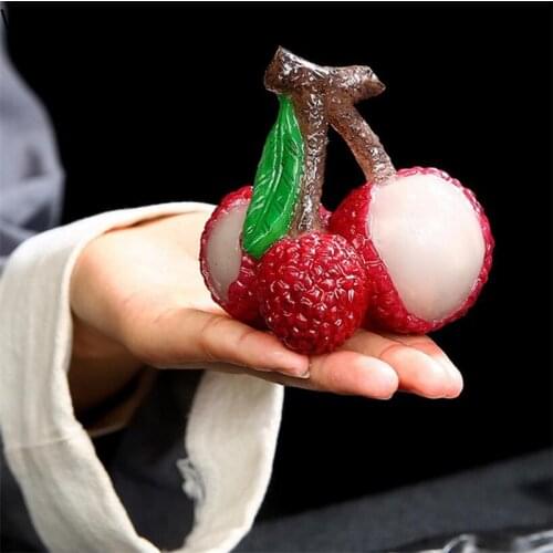 1 PCS Creative Fruit Color-Changing Tea Pet Resin Ornament Small Tea Pets Boutique Tea Table Decoration Tea Set Crafts