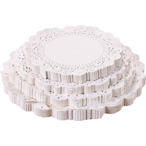 100Pcs Round Flower Bottom Paper Placemat Coaster Cake Baking Paper Pad Oil-Absorbing Dessert Paper Photo Background Paper