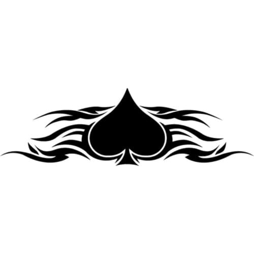 17.9cm*5.6cm Ace Of Spades Tribal Card Fashion Car Styling Vinyl Car Sticker Black/Silver S3-7064