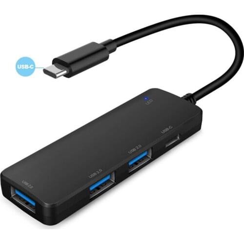 4 IN 1Port USB 2.0 Hub Ultra-Slim USB 2.0 Hub Compatible for MacBook Mac Pro Mac Mini iMac Surface Pro XPS PC