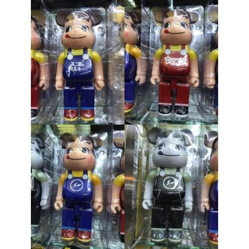 Bearbricklys Milk Girl 28cm 400% Bear&bricklys Building Blocks Bear Toy Anime Action Figures Pop Kits Paint Dolls