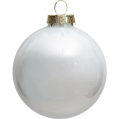 Free Shipping -100/Pack, Home Event Party Christmas Xmas Decoration Ornament Painted 80mm Pearl White Glass Ball - Shiny