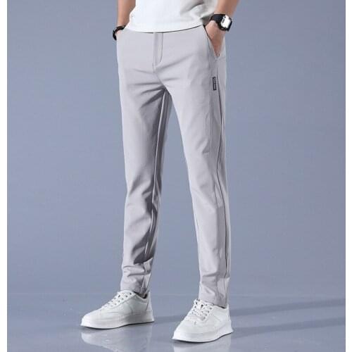 2021 Spring Summer Classic Mens Elastic Casual Pants Mens Business Dress Slim Fit Jogger Stretch Long Trousers Male 38