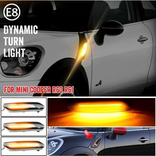 Dynamic scroll flashing LED Side Marker Indicator Lamp Turn Signal Fender Lights For BMW MINI COOPER R60 R61 COUNTRYMAN PACEMAN