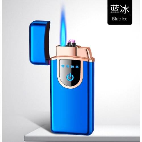 Double Arc Gas Lighter Gas-Electric Integrated Touch-sensing Windproof Encendedores Rechargeable Mirror Smoking Accessories
