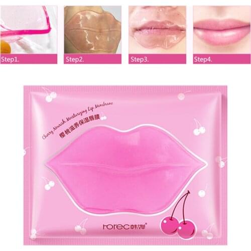 1PC Cherry Lip Gel Mask Hydrating Repair Remove Lines Blemishes Lighten Lip Line Exfoliation Collagen Mask Lip Color Moisturize
