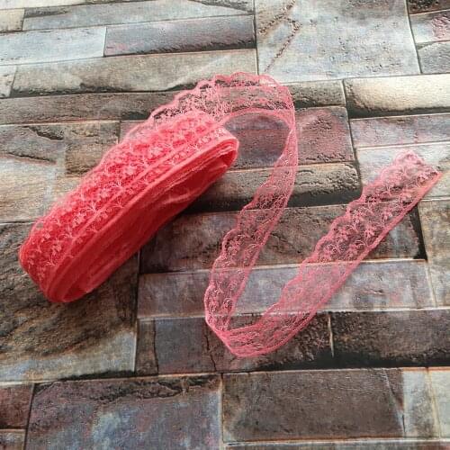 Hot! Sale beautiful 10 yards/22 mm wide Watermelon Red lace ribbon embroidery lace DIY jewelry decoration / clothing accessories
