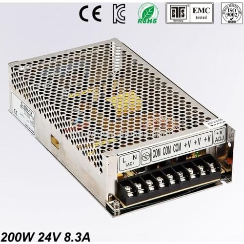 High Quality LED switching power supply dc 24Vpower supplies 8.3A 200W transformer 110V 220V ac to dc smps for led display light