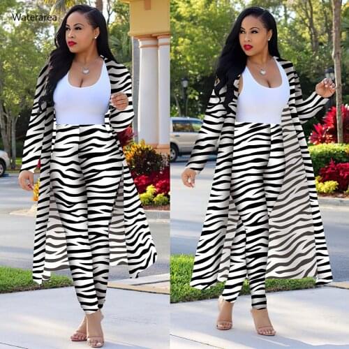 Plus size striped 2 piece set spring autumn long sleeve maxi open stitch and pencil pants women casual outfit DM136