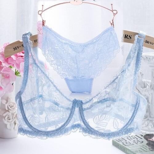 2019 Hollow Sexy Lingerie Bra Set Women Underwear Push Up Bra Mesh Bralette Erotic Lingerie Ultrathin Vintage Lace Lingerie Set
