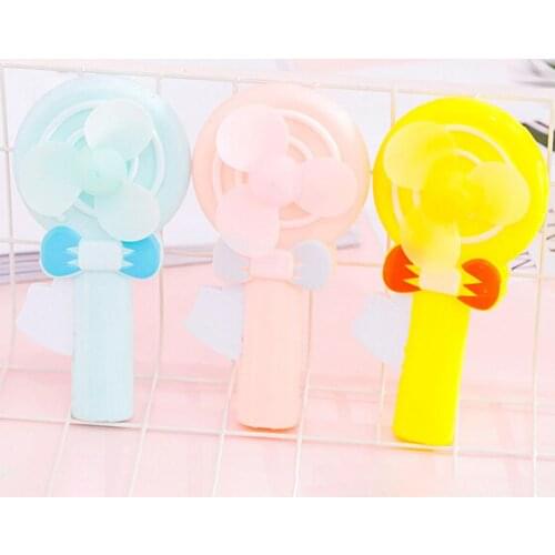 HOT SALES!!!New Arrival Cute Lollipop Handheld Manual Fan Mini Portable Hand Pressure Children Kids Toy Wholesale Dropshipping