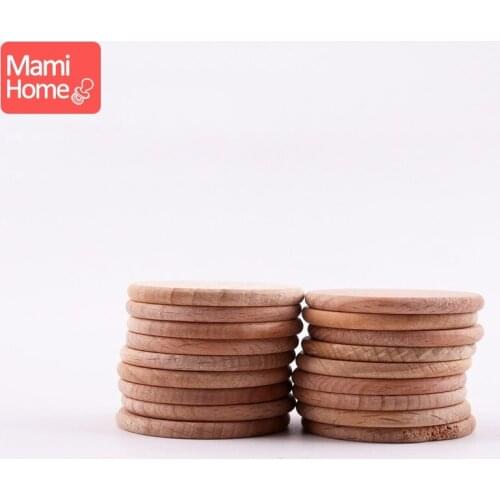 Mamihome 50pcs 37mm Original Wooden Teether Coins Circles Baby Accessories Child For DIY Wooden Chewable Baby Toys Baby Teething