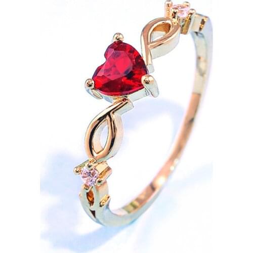 Miqiao Hot Sale Romantic Simple Luxury Heart Shape Zircon Copper Rings for Men Women Couple Mother Friend Fashion Gift Jewelry