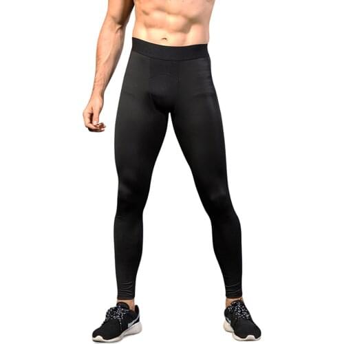 Men Running Tights Mesh Patchwork Sport Leggings Compression Underwear Quick-drying Pants Jogging Fitness Gym Trousers MMA