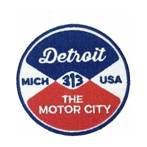 Custom embroidery Patch Detroit Reel iron on patch badge can be customizd with your design no MOQ