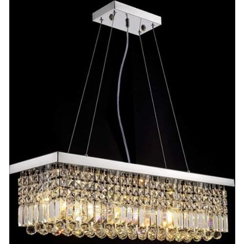 Manggic A Brand New Listing K9 Rectangle Crystal Chandelier NEW Modern Crystal Chandelier for Dining Room Atmosphere Upscale