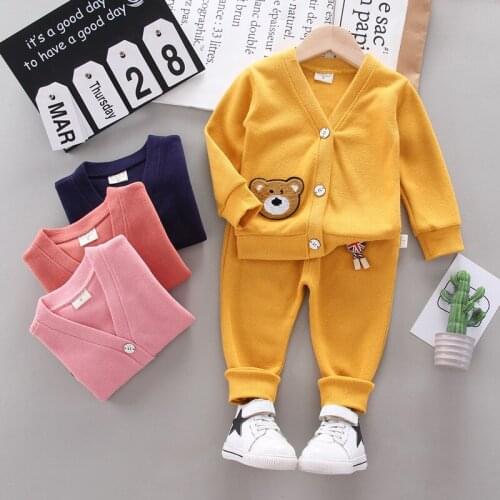 Infant Clothing For Baby Girls Clothes Set Autumn Winter Newborn Baby Boys Clothes T-shirt+Pant Suit Baby Cardigan Bear Costume