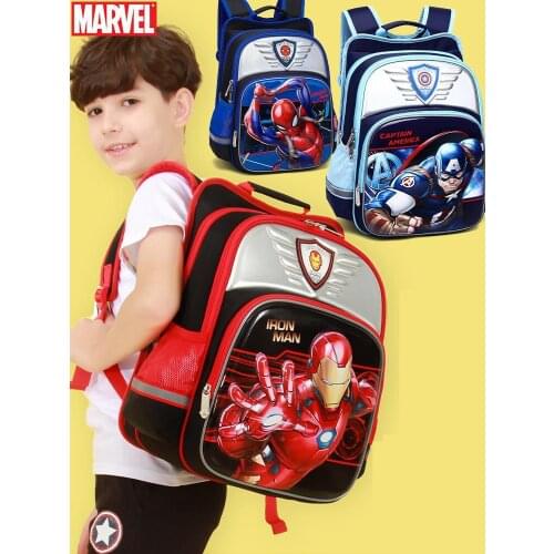 Genuine Disney Childrens Schoolbag Primary School Boys One, Two, Three To Four And Five Grade Steel Spine Relief Boy Spiderman