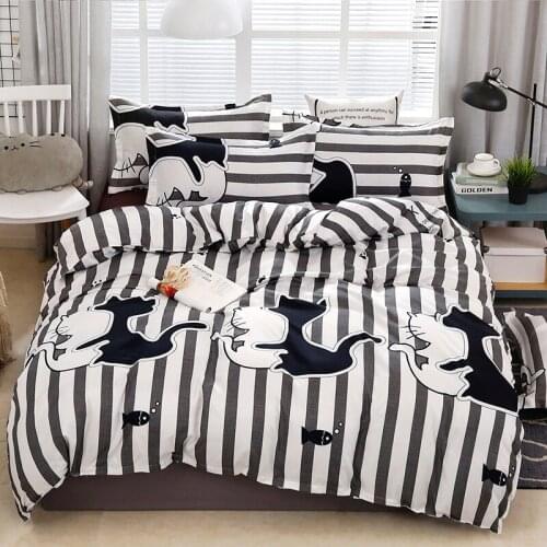 Cartoon Cat Duvet Cover 220x240 Pillowcase 3Pcs,Bedding Set,200x200 Quilt Cover/Blanket Cover, Bed Sheet, Double Queen King Size