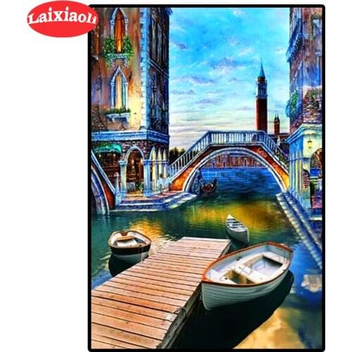 Water City of Venice Needlework Diamond Painting Diamond Embroidery All Drill Rhinestone Mosaic Picture by numbers hobby gift