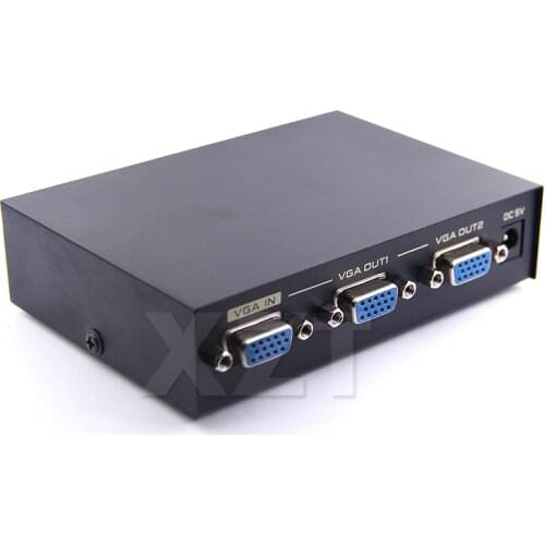 1PCS high quality 2 Port VGA SVGA Hi-Resolution 1 PC 2 Monitor 1 To 2 splitter FOR Monitor