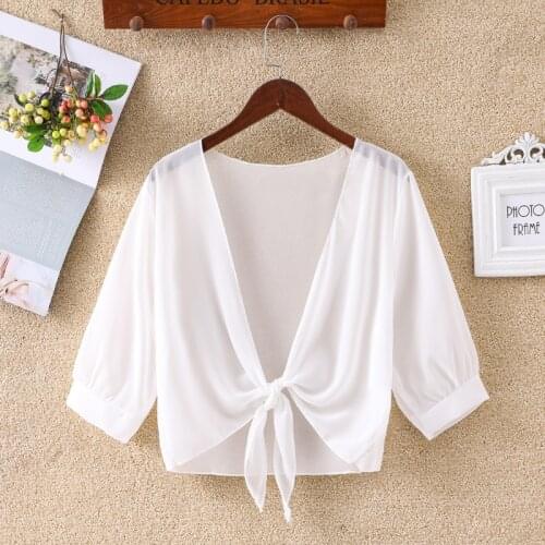 Women Wrap Jacket Half Sleeve Sheer Soft Chiffon Bolero Shrug Open Front Jacket Cardigan for Party Coat