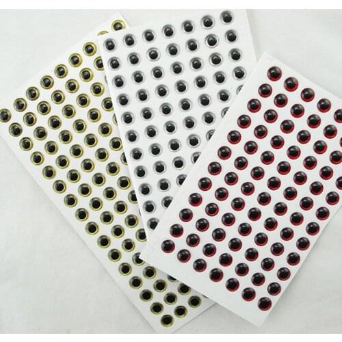 1200pcs Fishing Bait Fake Fisheye 6mm 3D Holographic Fishing Lure Eye Fly Tying (400 Gold/silver/red Color)