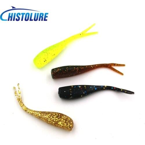 20pcs/lot 50mm/1g Mini twintails Fish Soft Lures Fishing Bait Artificial Swimbait Fishing Lures Fishing Tackle