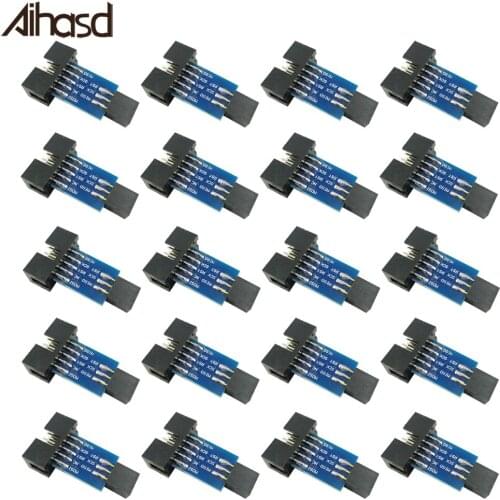 20PCS/LOT AVRISP USBASP STK500 10PIN Turn 6Pin Adapter Plate Interface Converter Pinboard