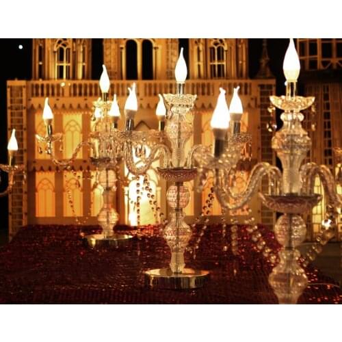 2017 New style 70cm tall 5-arms candelabras wedding acrylic table centerpiece party decoration wedding props