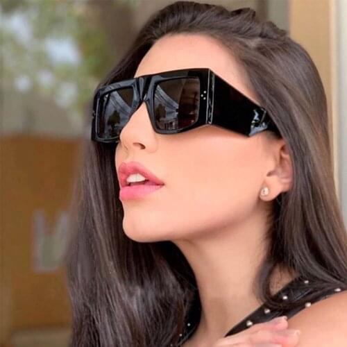 2021 Peekaboo Womens Oversized Sunglasses Men Square Hot Sale Big Frame Ladies Sun Glasses Fashion UV400 Pattern Black