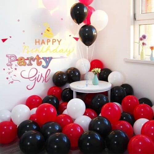 30pcs/pack Hot Ladybug Black Red point latex balloons globos party Baby Girl Happy Birthday baloons wedding Decorations 10inch
