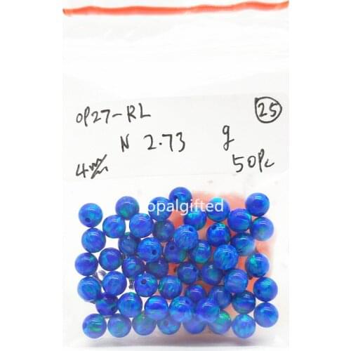 50pcs/lot)7 rainbow colors choose 4mm Little Round beads opal Make With Synthetic Opal Stone Free Shipping for jewelry