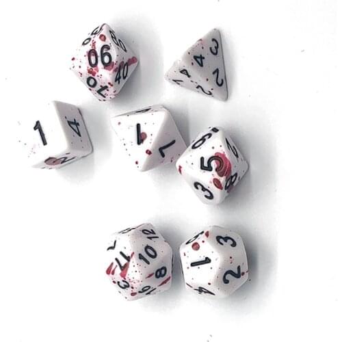 7PCS/LOT Red/White Digital Dice Set Two-color Digital Dice Set Game Accessory