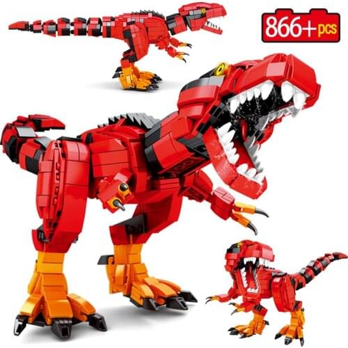 886pcs City Jurassic World Park Classic Tyrannosaurus Rex Building Blocks Technical Dinosaur Bricks Toys For Kids Gift