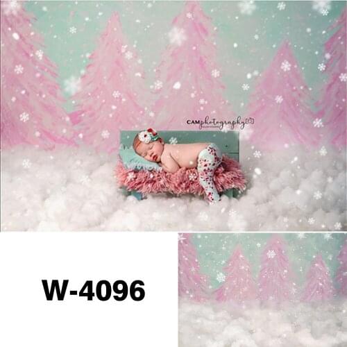 Watercolor Painting Winter Snow Spruce Pine Background Snowflake Photography Backdrop Photo Shoot Baby Portrait Filming Backdrop