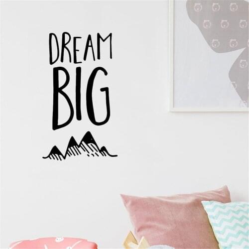 Big Dream Wall Stickers Art Mural Home Decorative Wall Sticker For Home Decor Living Room Bedroom Vinyl Waterproof ov596
