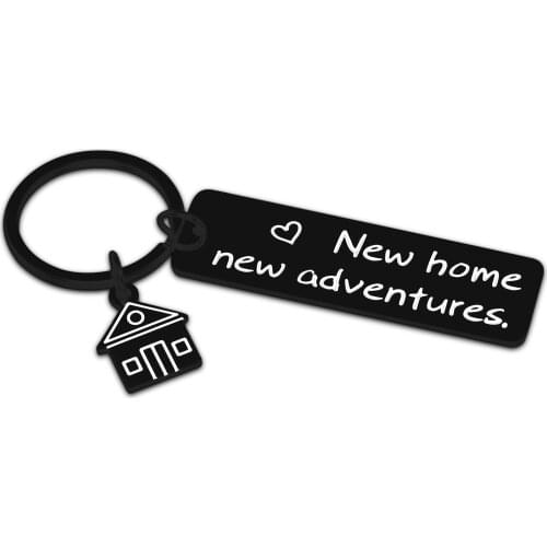 Keychain Ring Gifts for New Home Gift First Home Keyring Best Neighbor Gift Realtor Closing Gifts New Adventures Present