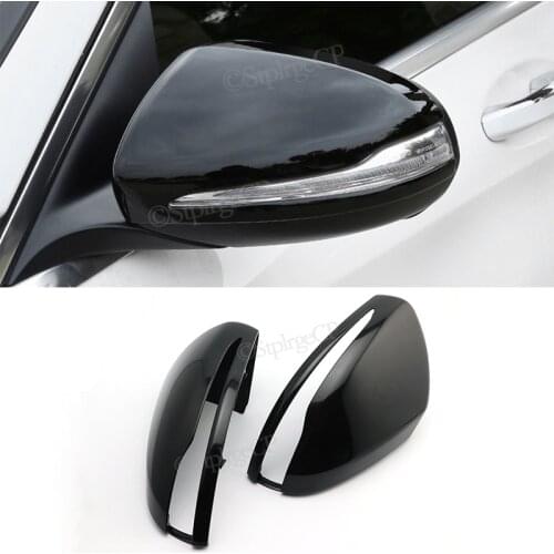 For Mercedes-Benz C S E GLC G Class AMG W205 X253 W222 W213 W238 Rearview Mirror Cover Bright Black Replacement 2014 - 2019 LHD