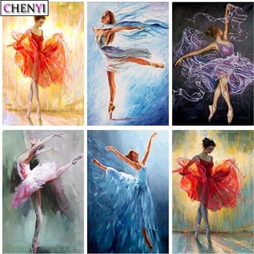 CHENYI 5D Diamond Embroidery Ballet Dress Girl Diy Full Square Round Diamond Painting Cross Stitch Kits Modern Art Home Decor