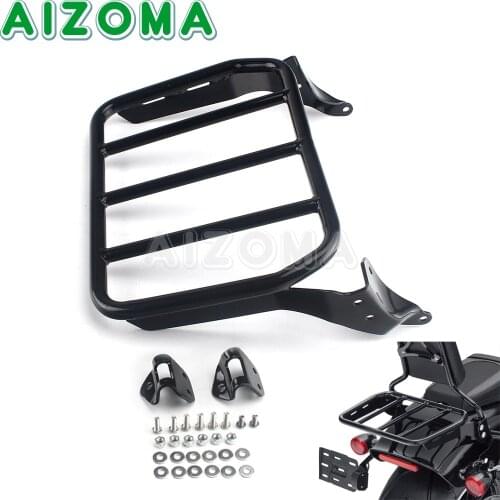 Motorcycle Sissy Bar Black Sport Rear Carrier Luggage Rack For Harley Fat Boy Breakout FLFB FLFBS FXBR FXBRS 2018 2019 2020 2021
