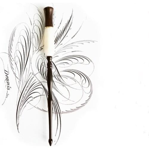 New Deluxe English Straight Nib Script Holder Calligraphy Copperplate Dip Pen Holder Handmade Wood and Resin Antique Fountain Di