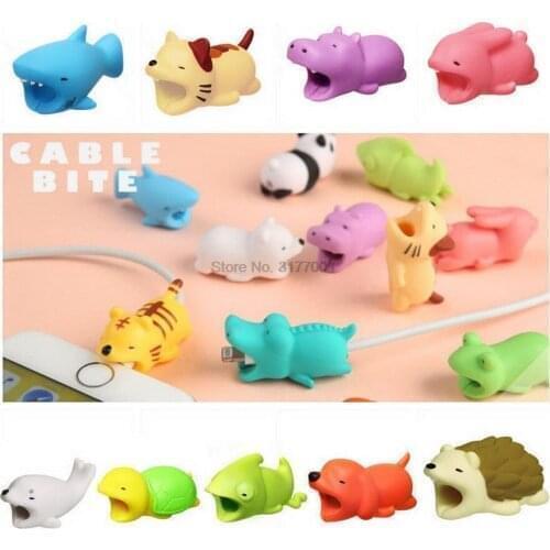 DHL 200pcs Protector for Phone cable Winder Phone holder Accessory chompers rabbit dog cat Animal model gags & practical jokes
