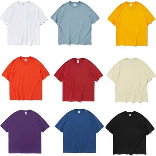 New 16 Colors Summer Short Sleeve T Shirt Men 2020 Round Neck Loose Solid New Top Clothing Trend Tshirt Man Streetwear M-XL