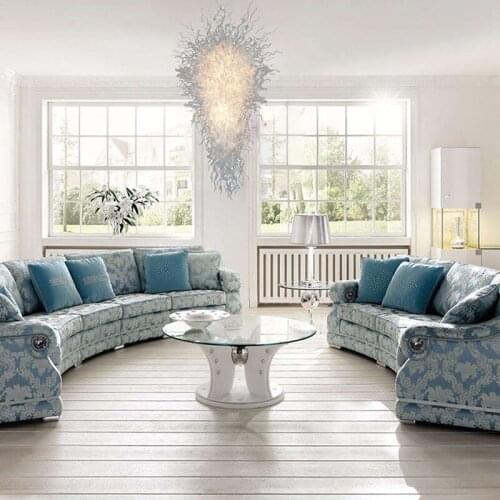 GIRBAN New Large Modern White Hand Blown Glass Chandelier Art LED Chandeliers Loft Lights Indoor Lighting for Living Room