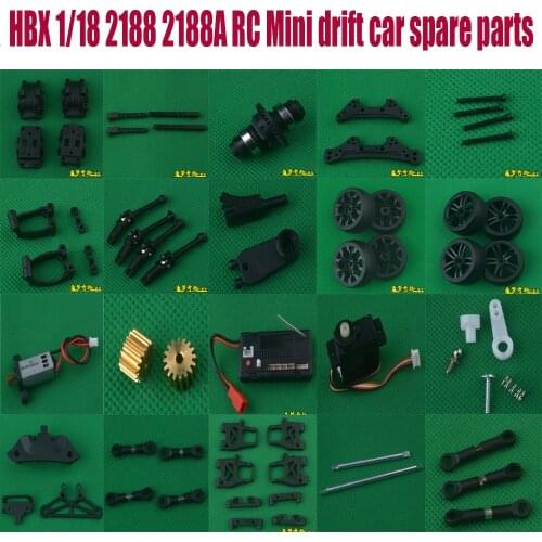 HBX 1/18 2188 2188A RC Mini drift car spare parts motor servo drive shaft swing arm bumper shock absorber C seat gear box tires